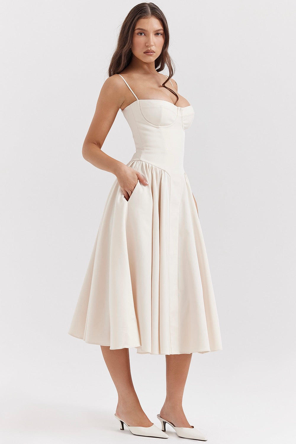 Velvet Corset Bodycon Midi Dress