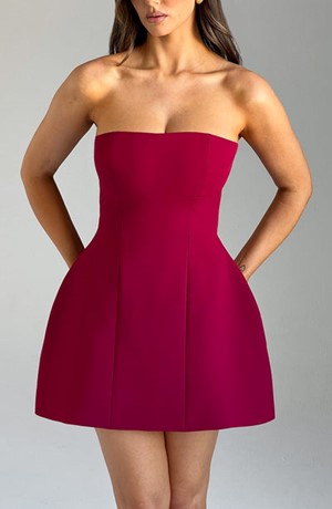 Strapless Corset Fit and Flare Mini Dress - View 21