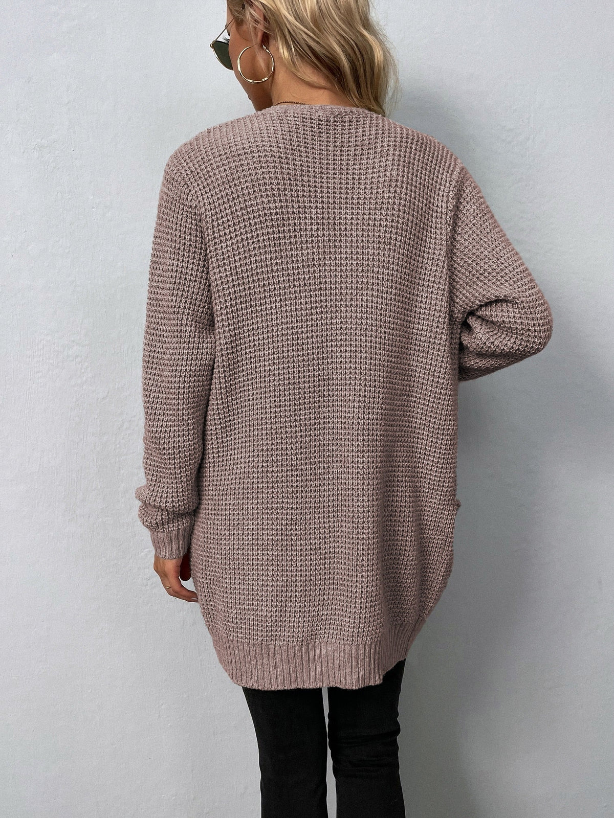 Sweater New V-Neck Loose Fit Pockets Long Cardigan