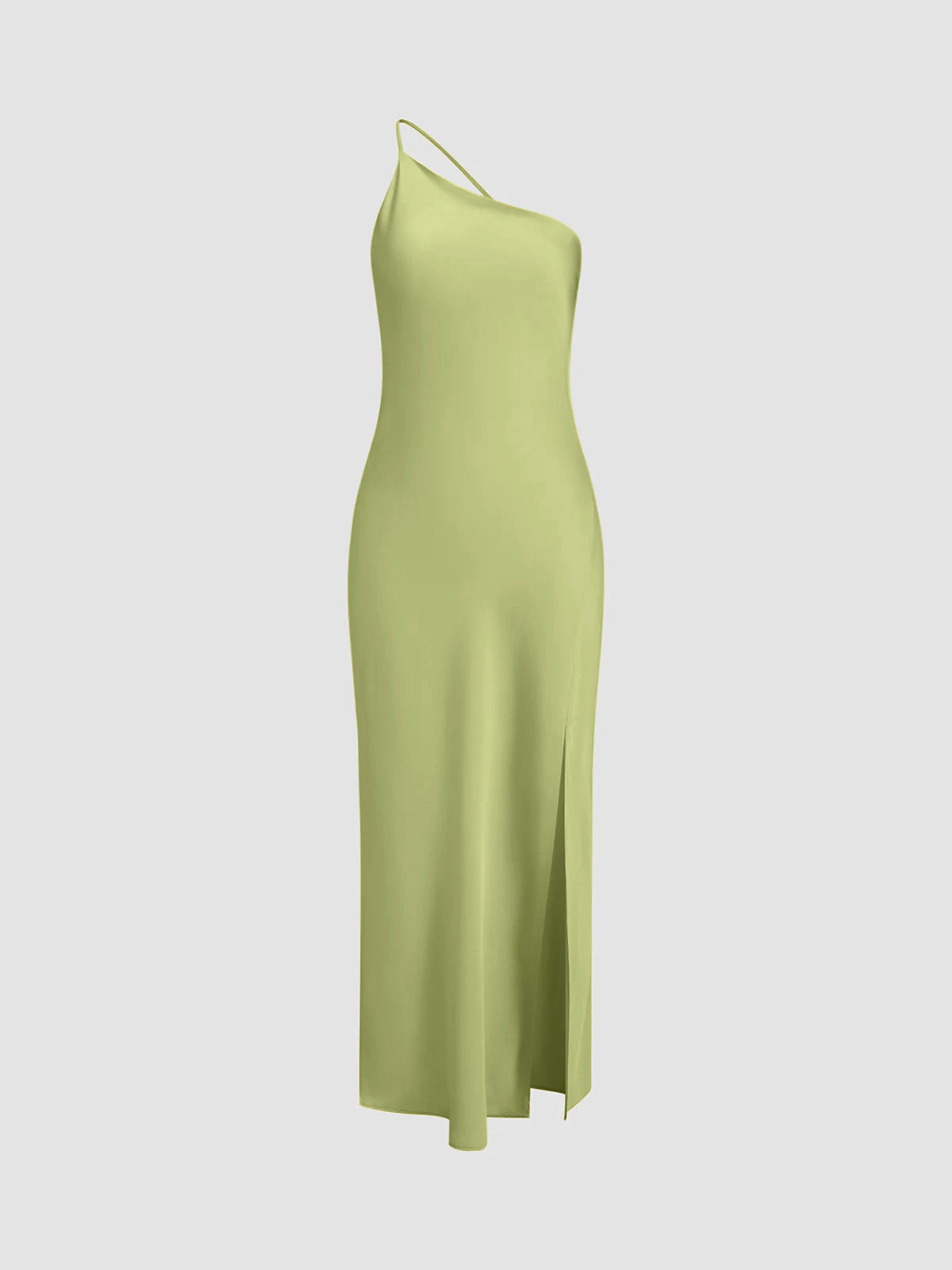 Satin Spaghetti Strap Cross Back Open Back Slip Maxi Dress - View 10
