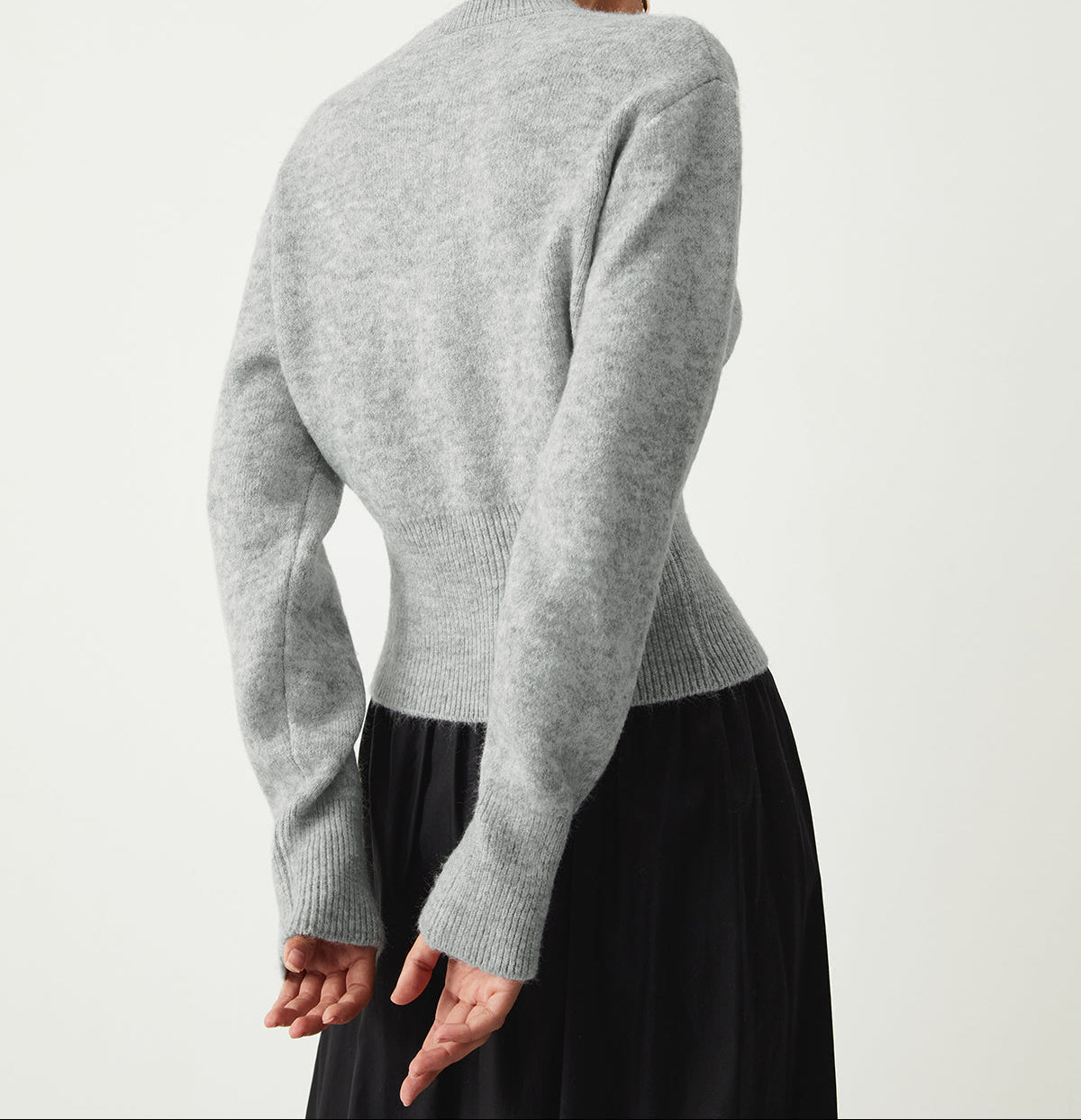 Mock Neck Long Sleeve Side Zip Hem Knit Sweater 3