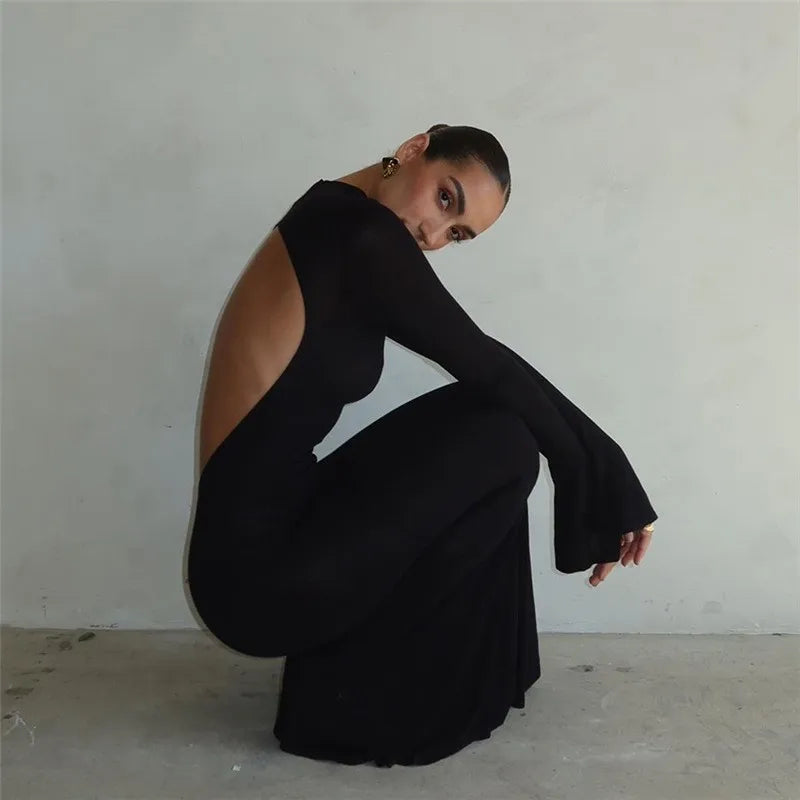 Backless Bodycon Maxi Dress