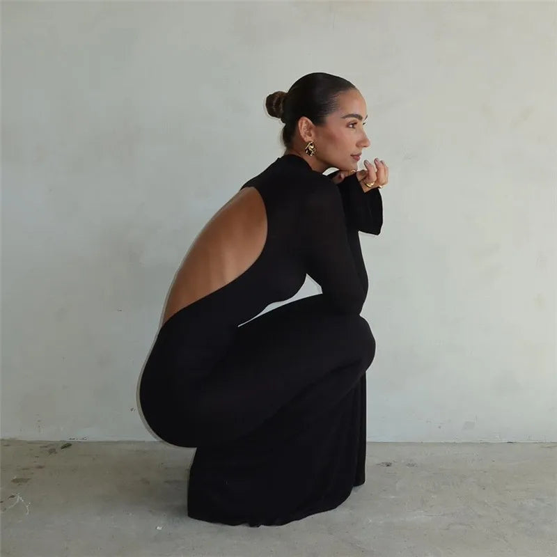 Backless Bodycon Maxi Dress