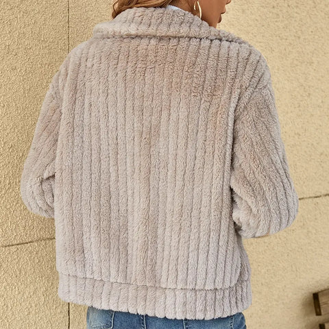 Zip Front Plush Fleece Jacket 2