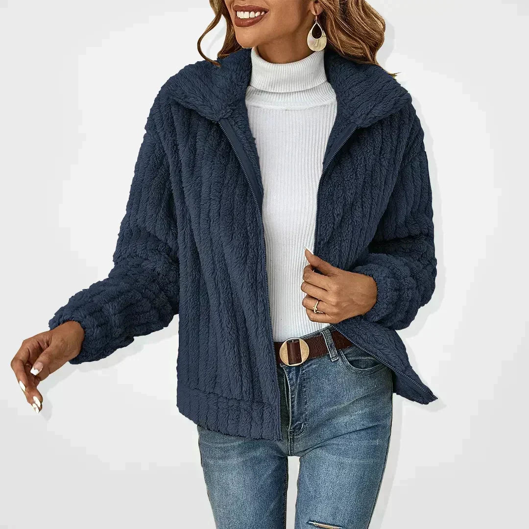 Zip Front Plush Fleece Jacket 3