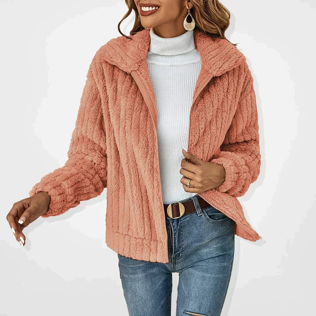 Zip Front Plush Fleece Jacket 5