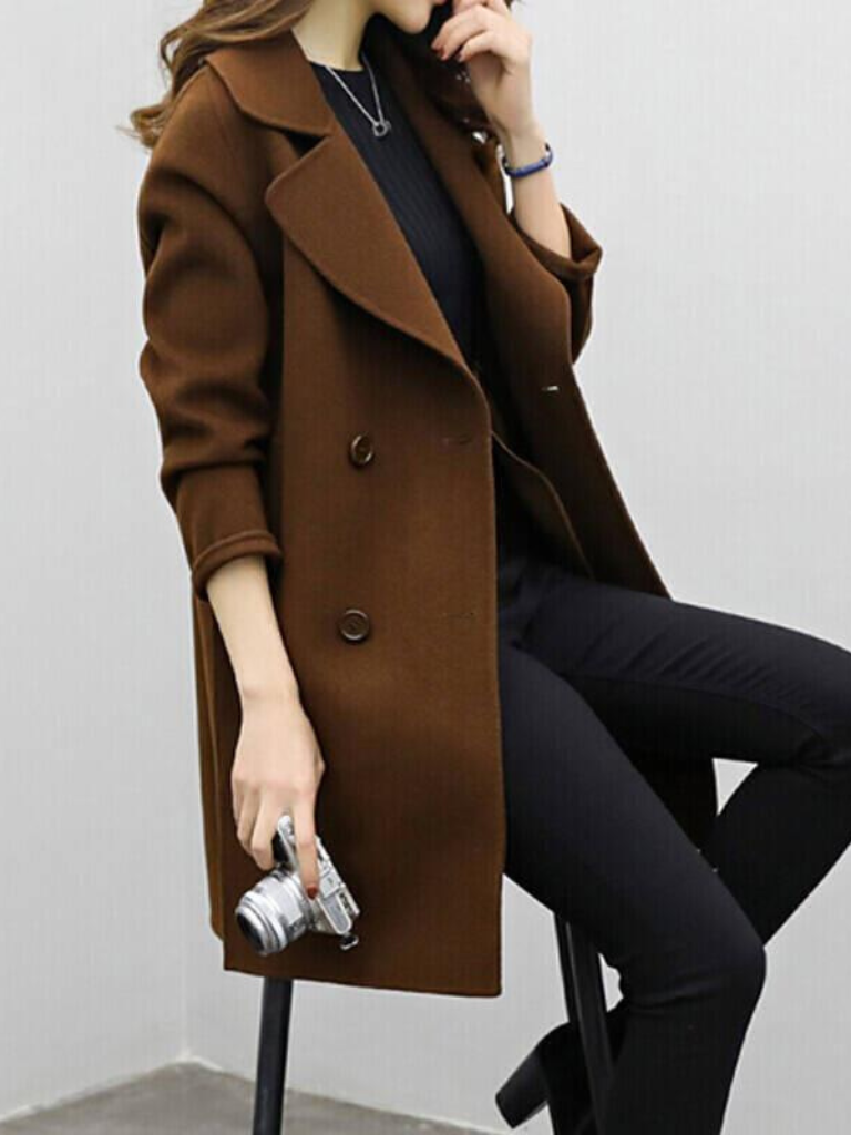Lapel Double Breasted Longline Coat 4
