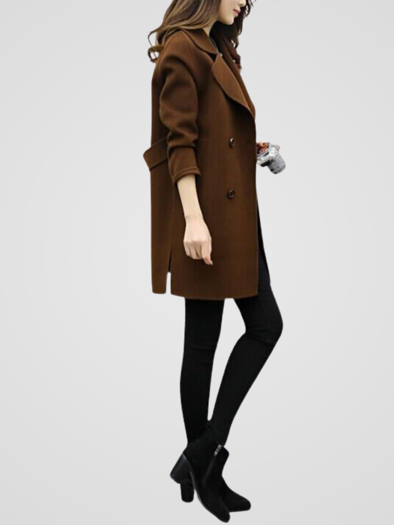 Lapel Double Breasted Longline Coat 5