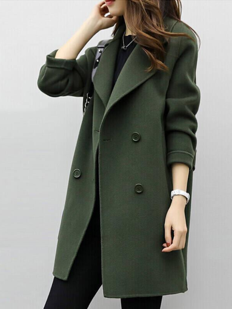 Lapel Double Breasted Longline Coat 2
