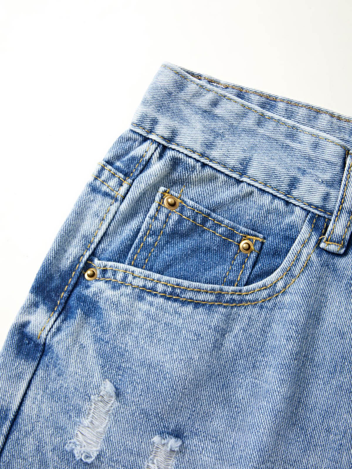 Wash Straight Leg Boyfriend Jeans
