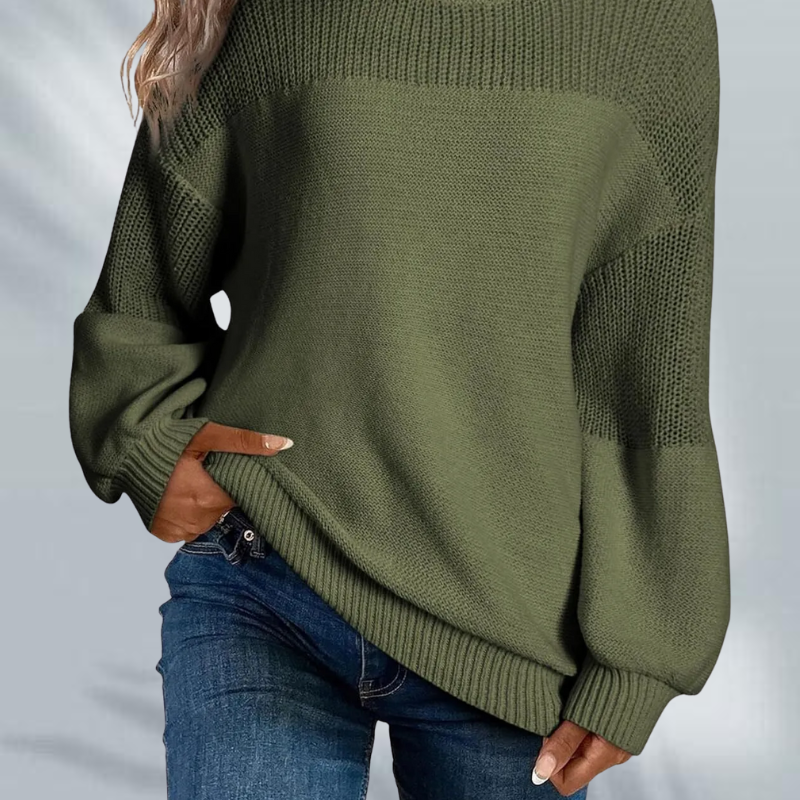 Crew Neck Drop Shoulder Long Sleeve Oversized Sweater 7