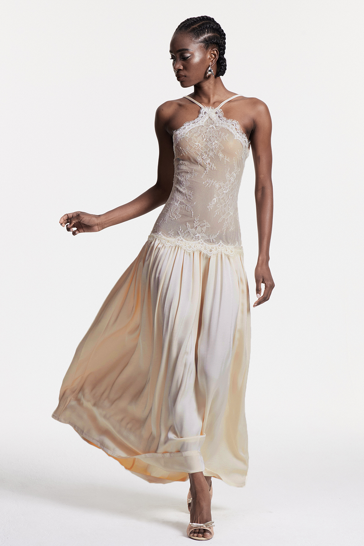 Cadwalader Lace Floral Ruch Maxi Dress - View 4