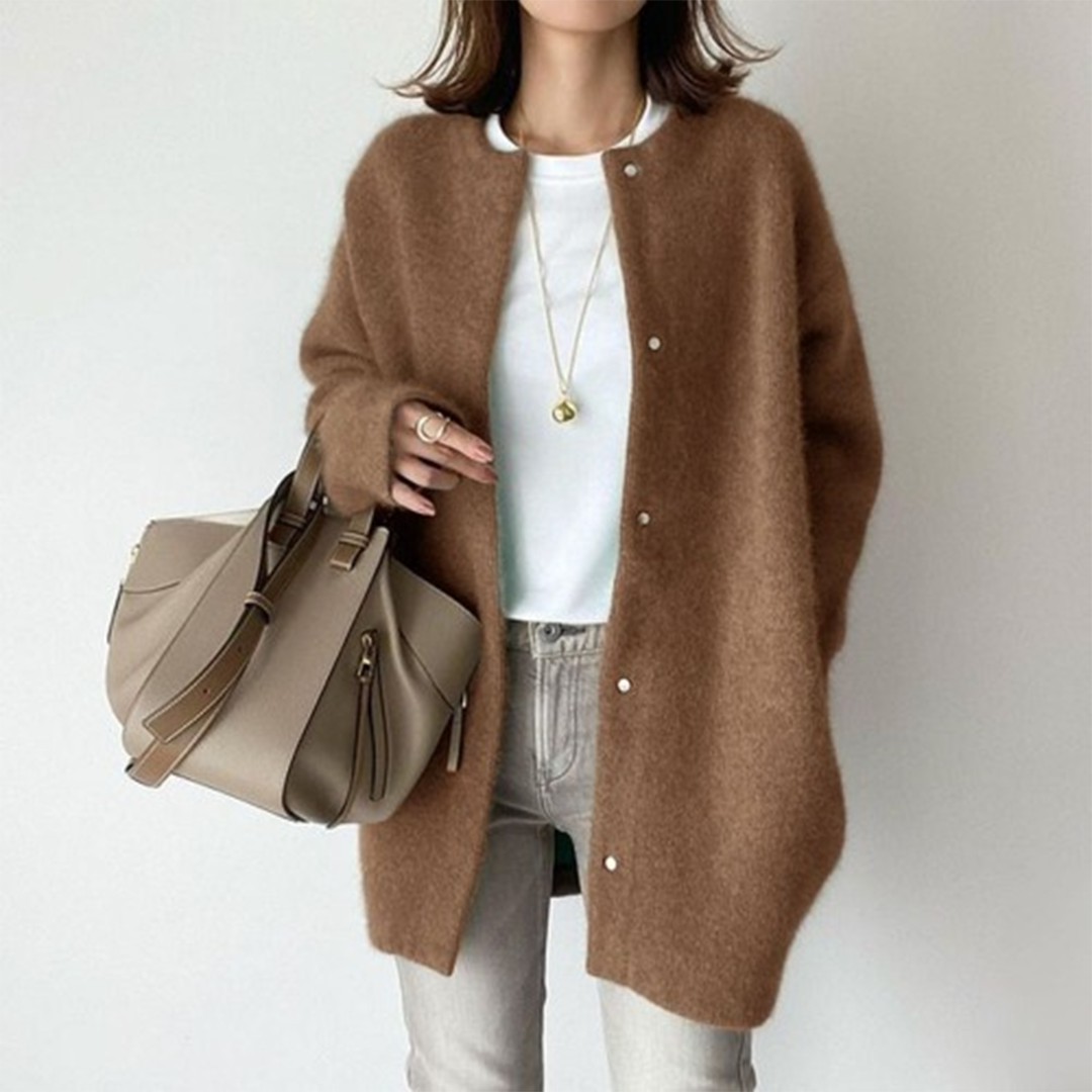 Round Neck Button Front Longline Cardigan 6