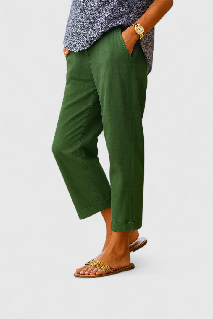 High Waist Tapered Cuffed Hem Pants 4
