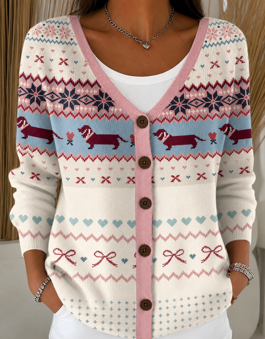 Floral Patchwork Embroidered Open Front Knit Cardigan 3