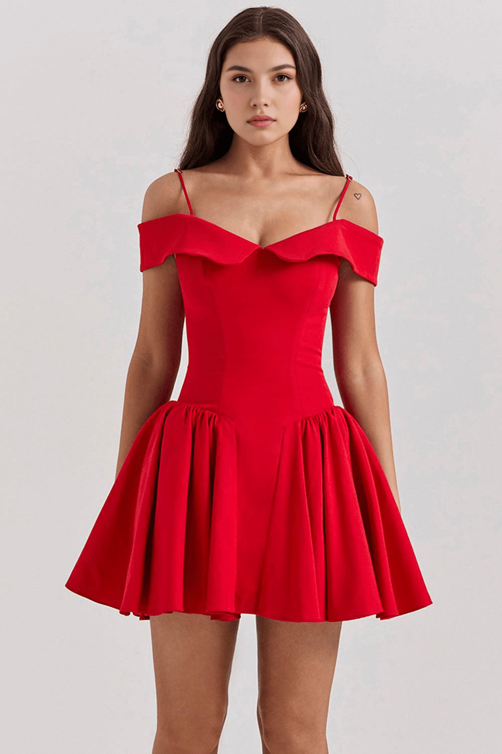 Off Shoulder Strappy Drop Waist Fit and Flare Mini Dress 3