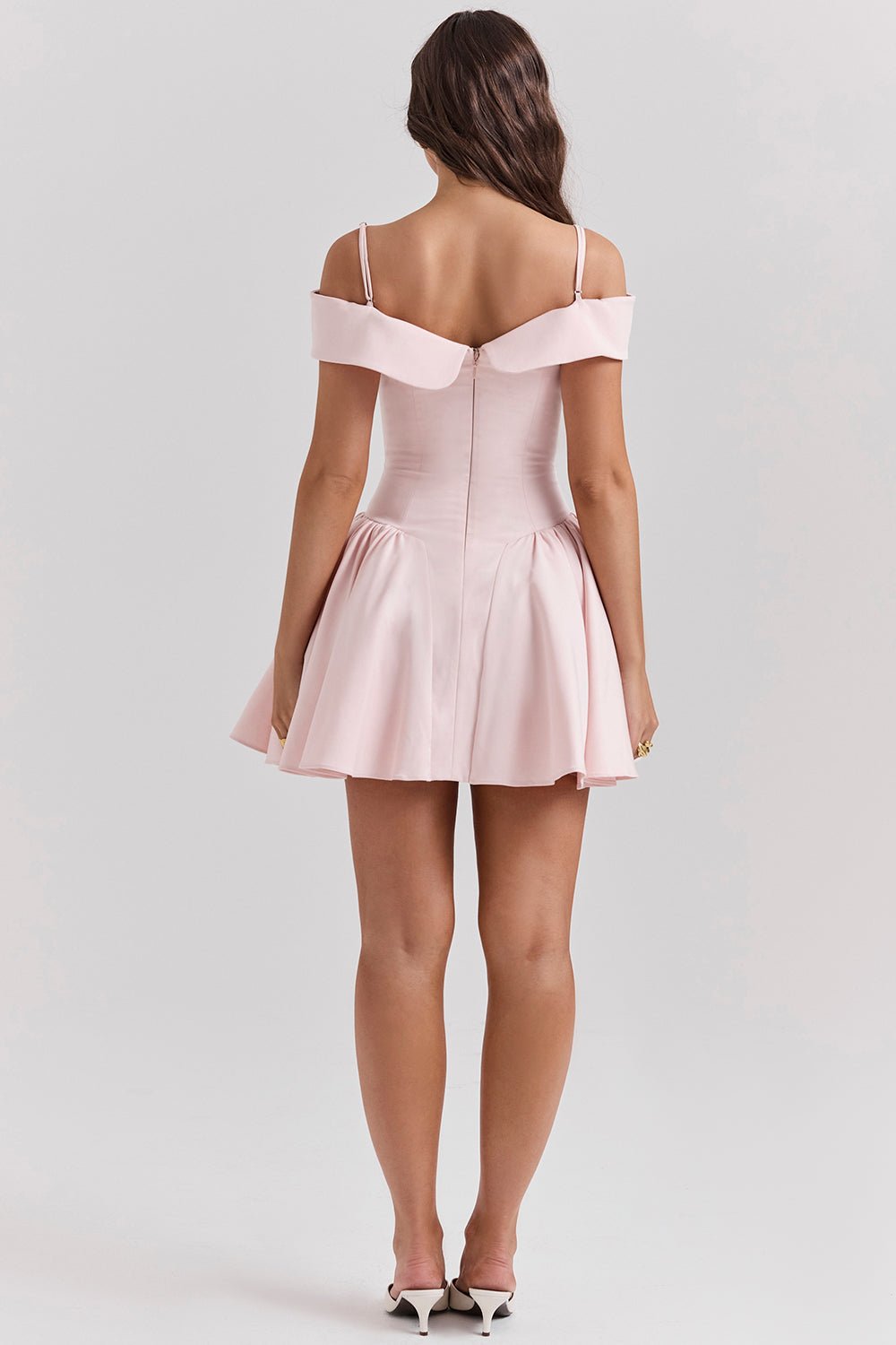 Off Shoulder Strappy Drop Waist Fit and Flare Mini Dress 10