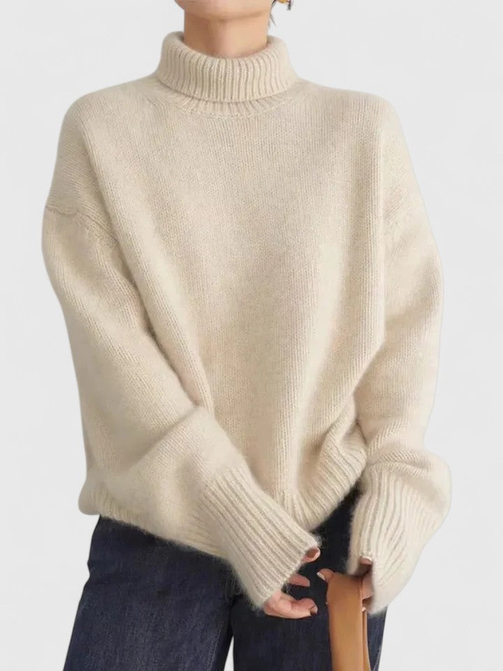 Turtleneck Long Sleeve Ribbed Oversized Knit Sweater 2