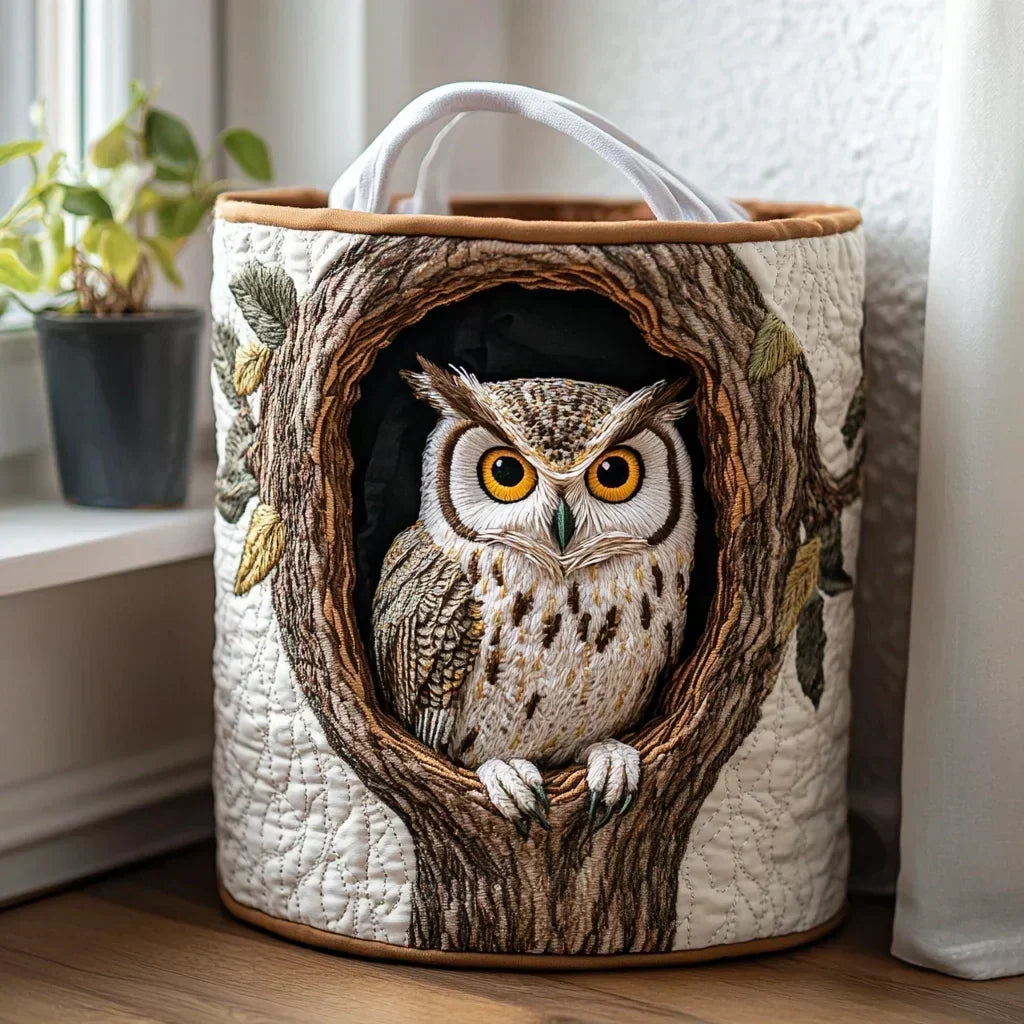 Sheep Print Quilted Round Laundry Storage Basket 8
