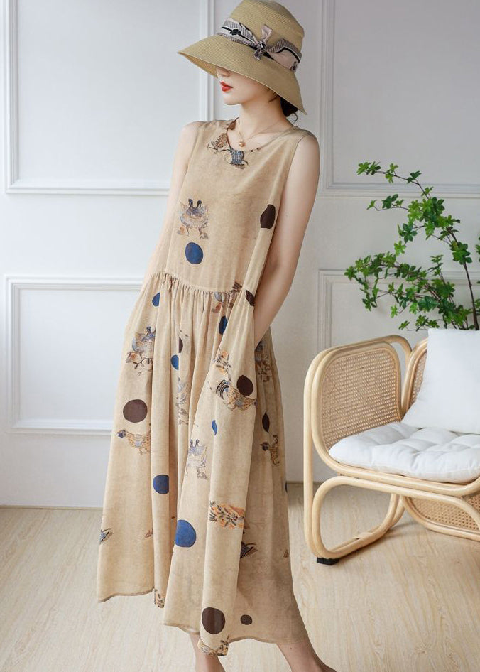 Round Neck Sleeveless Belted A-Line Chiffon Midi Dress - View 3