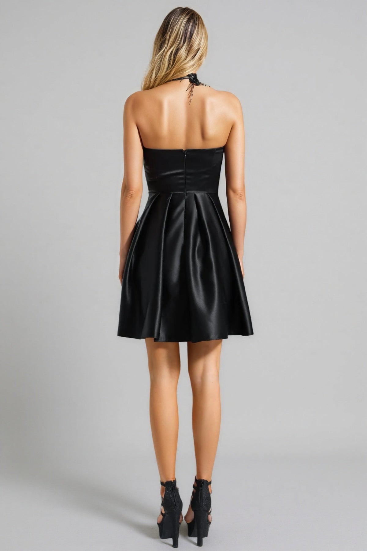Nirina Deborah Satin Strappy Mini Dress - View 5