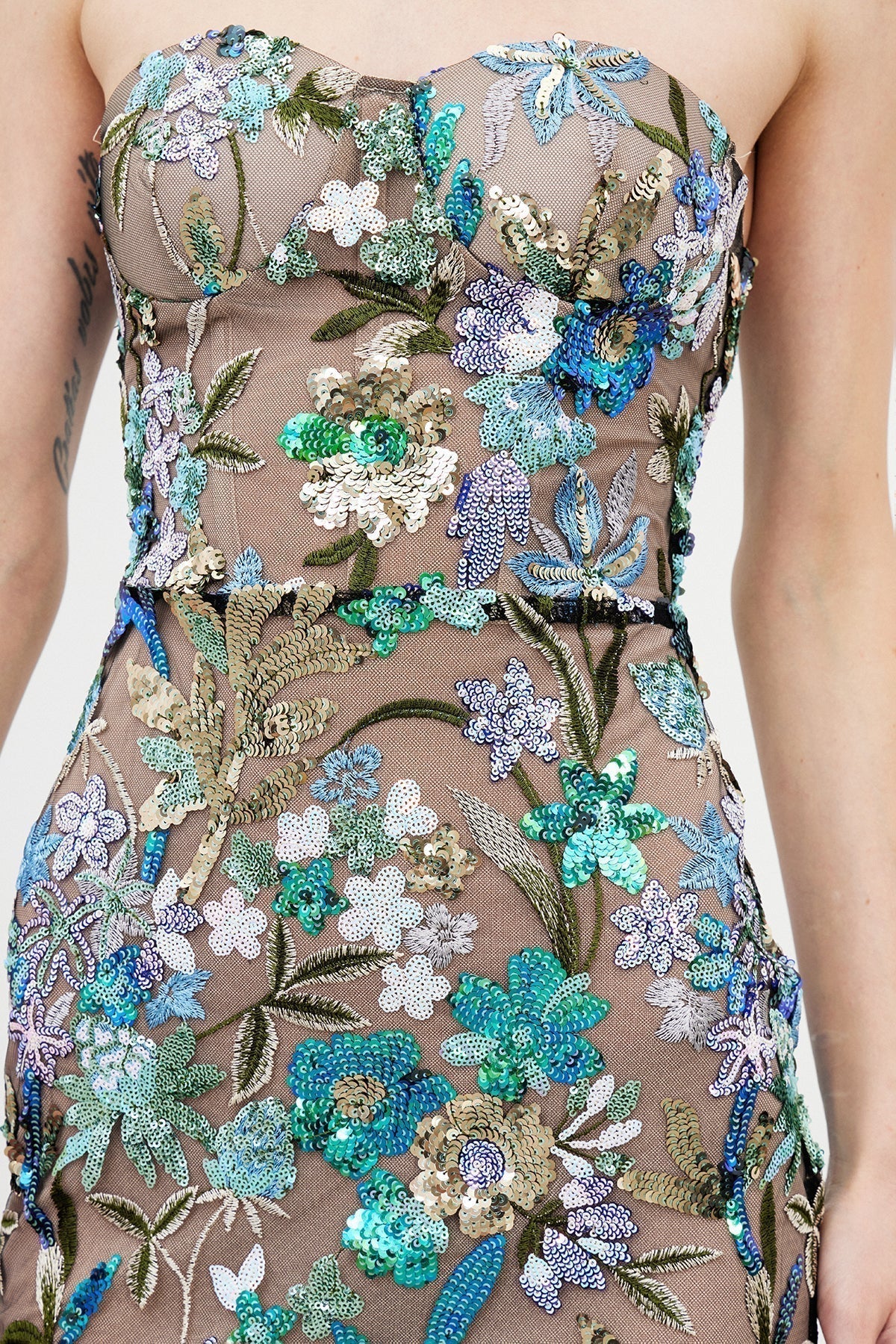 Denica Mesh Sequin Maxi Dress - View 7