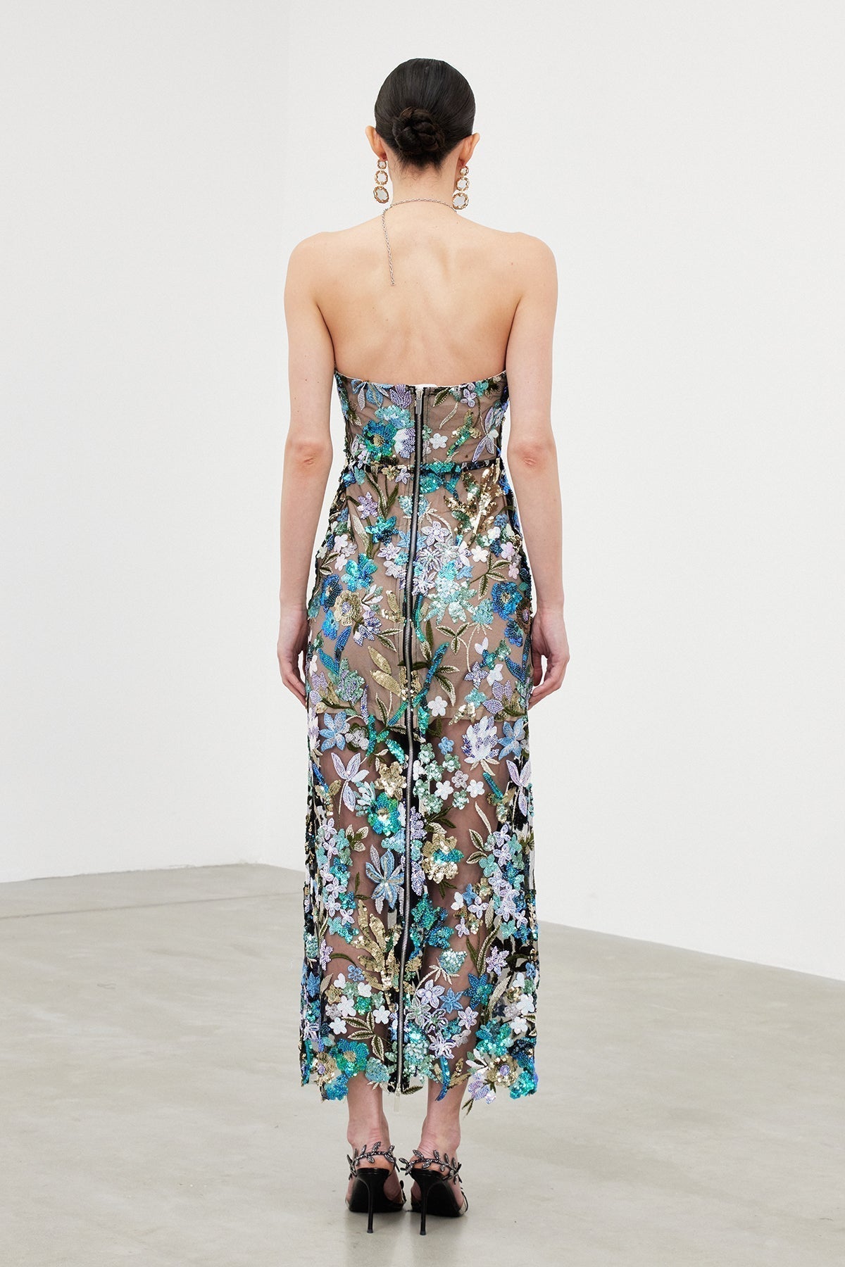 Denica Mesh Sequin Maxi Dress - View 5