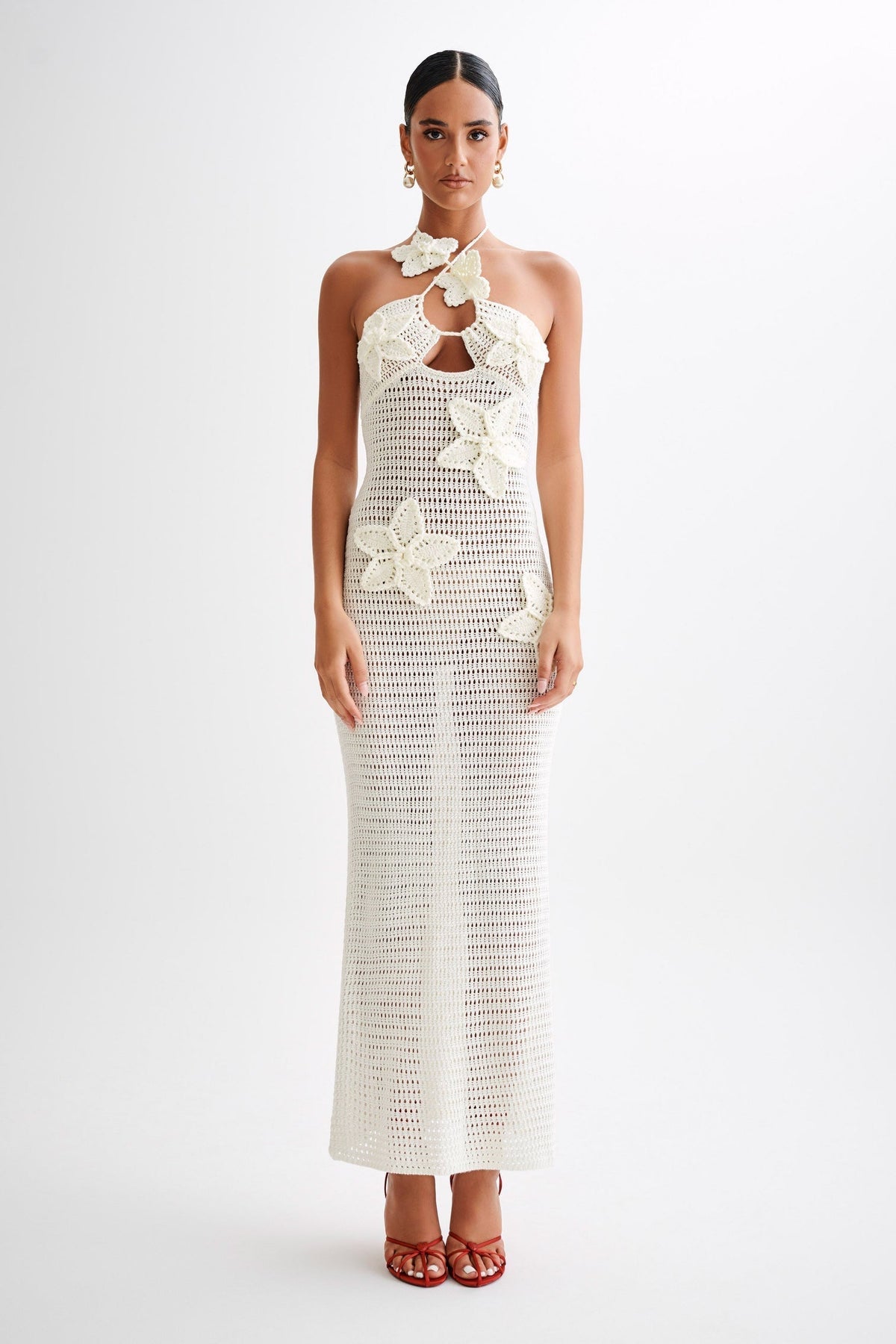 Satin Cowl Neck Backless Long Sleeve Midi Dress - View 13