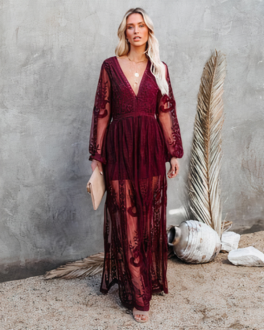Rosario Summery Lace Maxi Dress - View 3