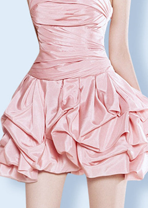 Strapless Ruched Bubble Skirt Fit and Flare Mini Dress - View 4
