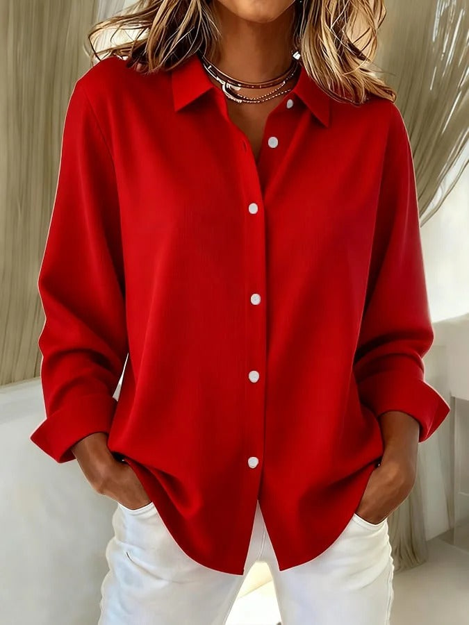 Roll Sleeve Button Front Collared Shirt 5