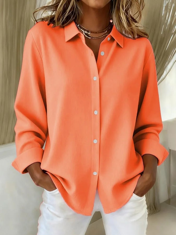 Roll Sleeve Button Front Collared Shirt 6