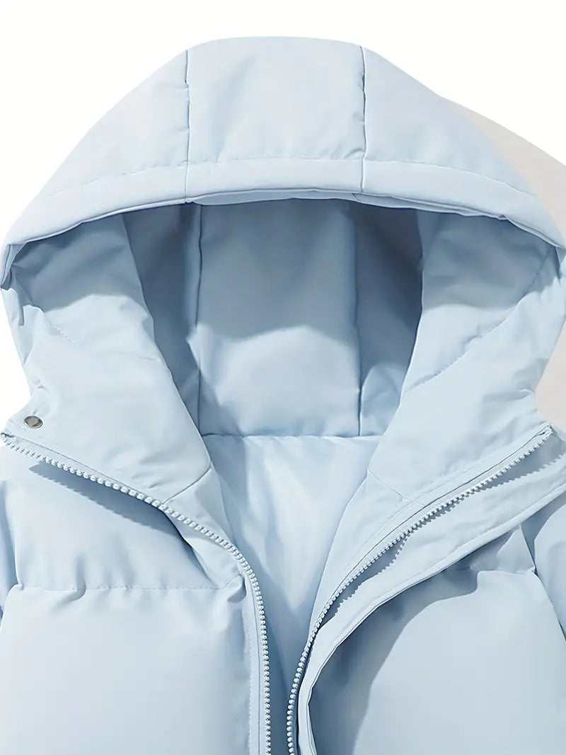 Hooded Zip Front Puffer Jacket 11
