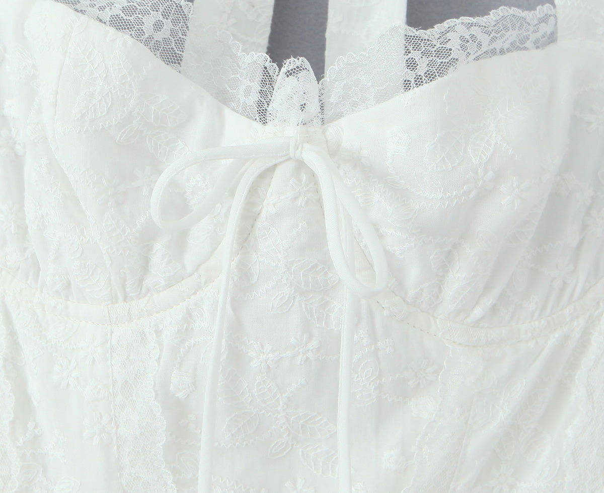 Lace Corset Sweetheart Neck A-Line Midi Dress - View 5