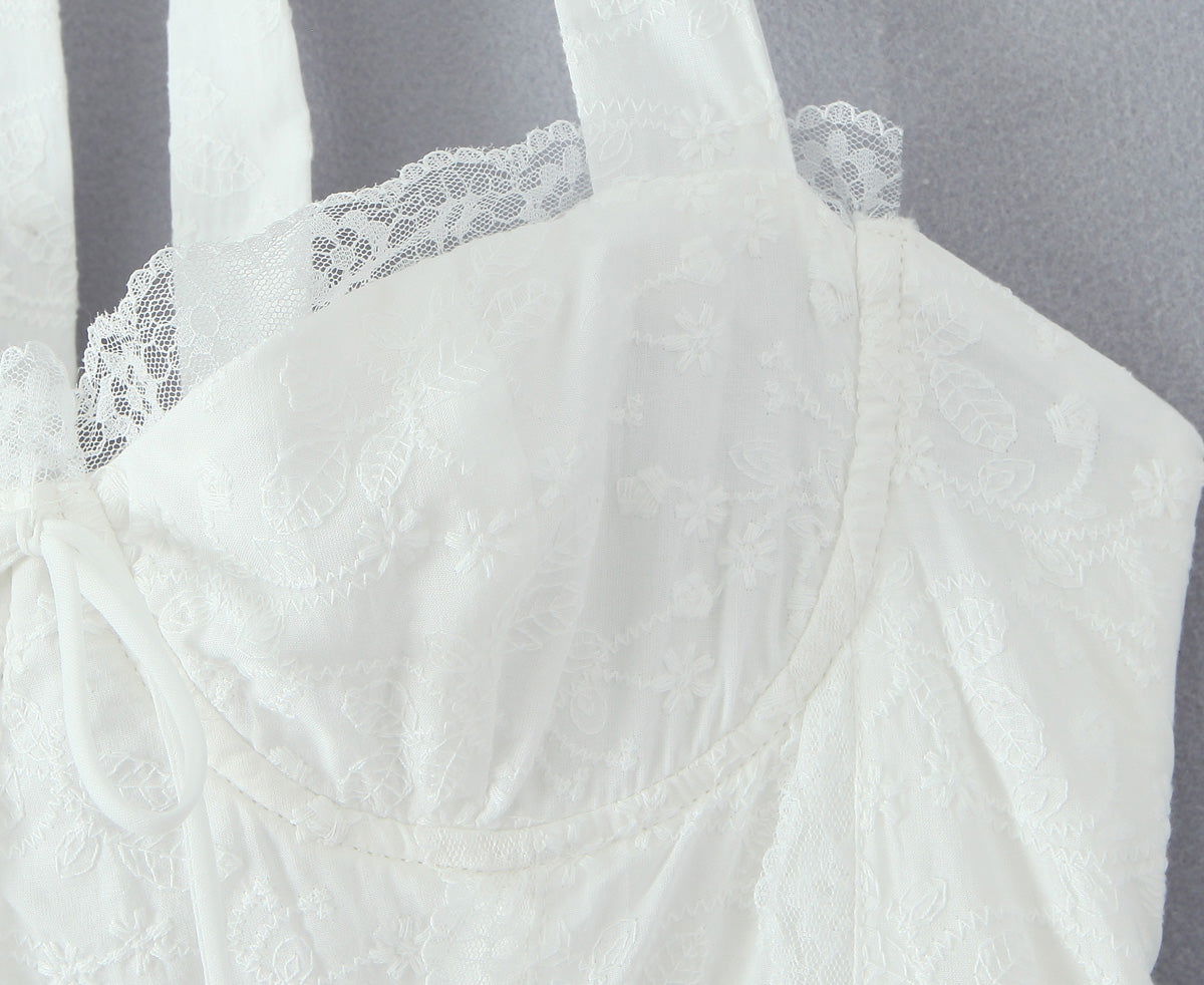 Lace Corset Sweetheart Neck A-Line Midi Dress - View 8