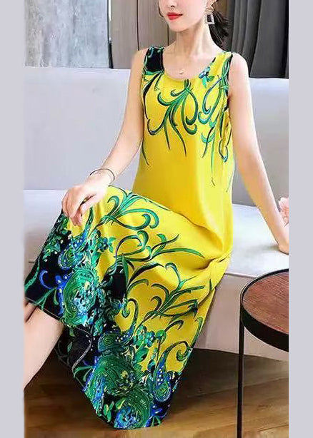 Scroll Border Print Crew Neck Sleeveless Midi Dress - View 4