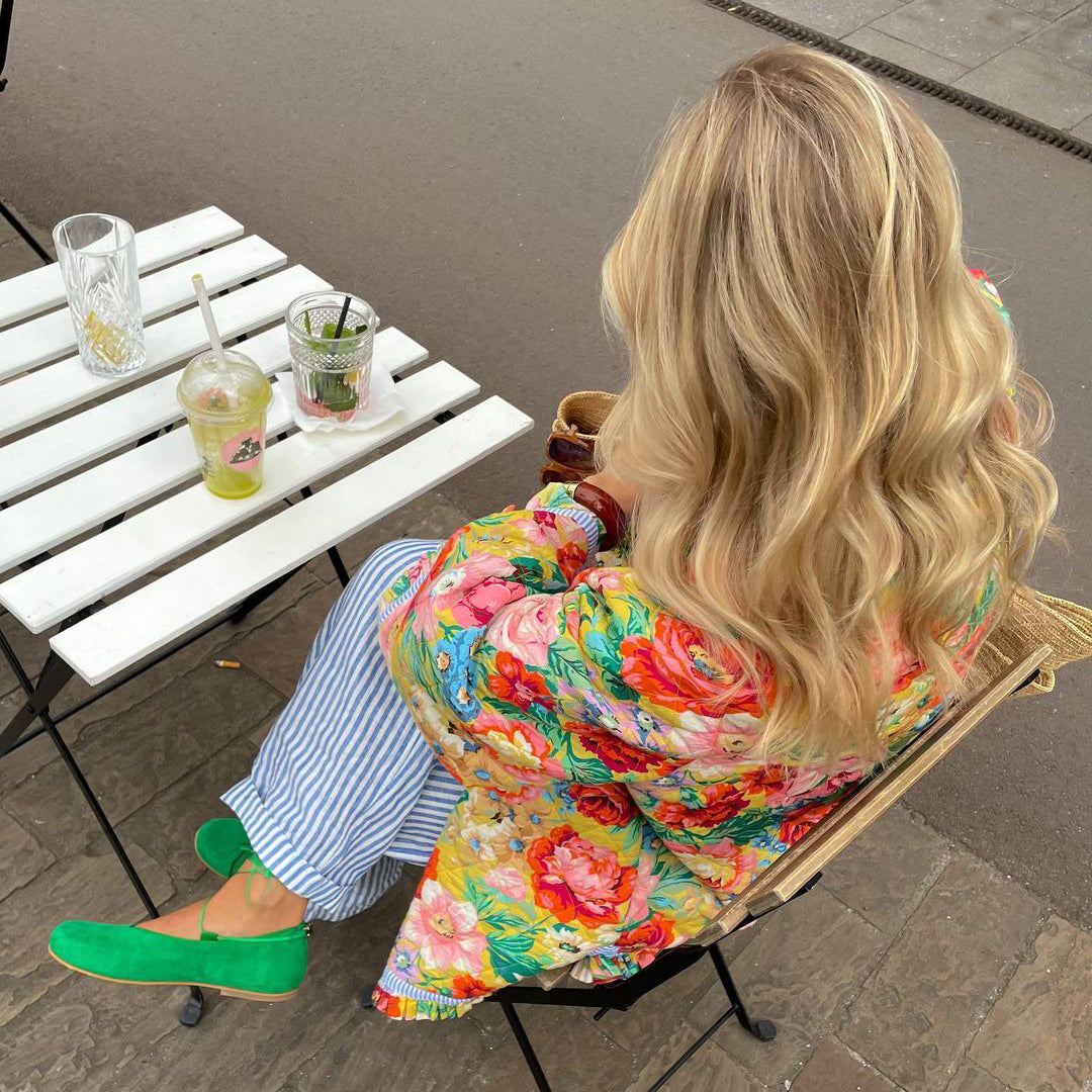 Floral Quilted Open Front Jacket 6