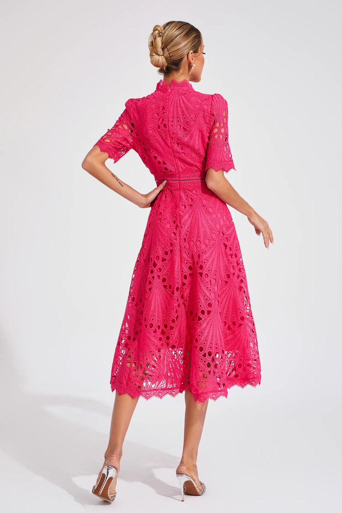 Hallie | Lace Midi Dress - View 8