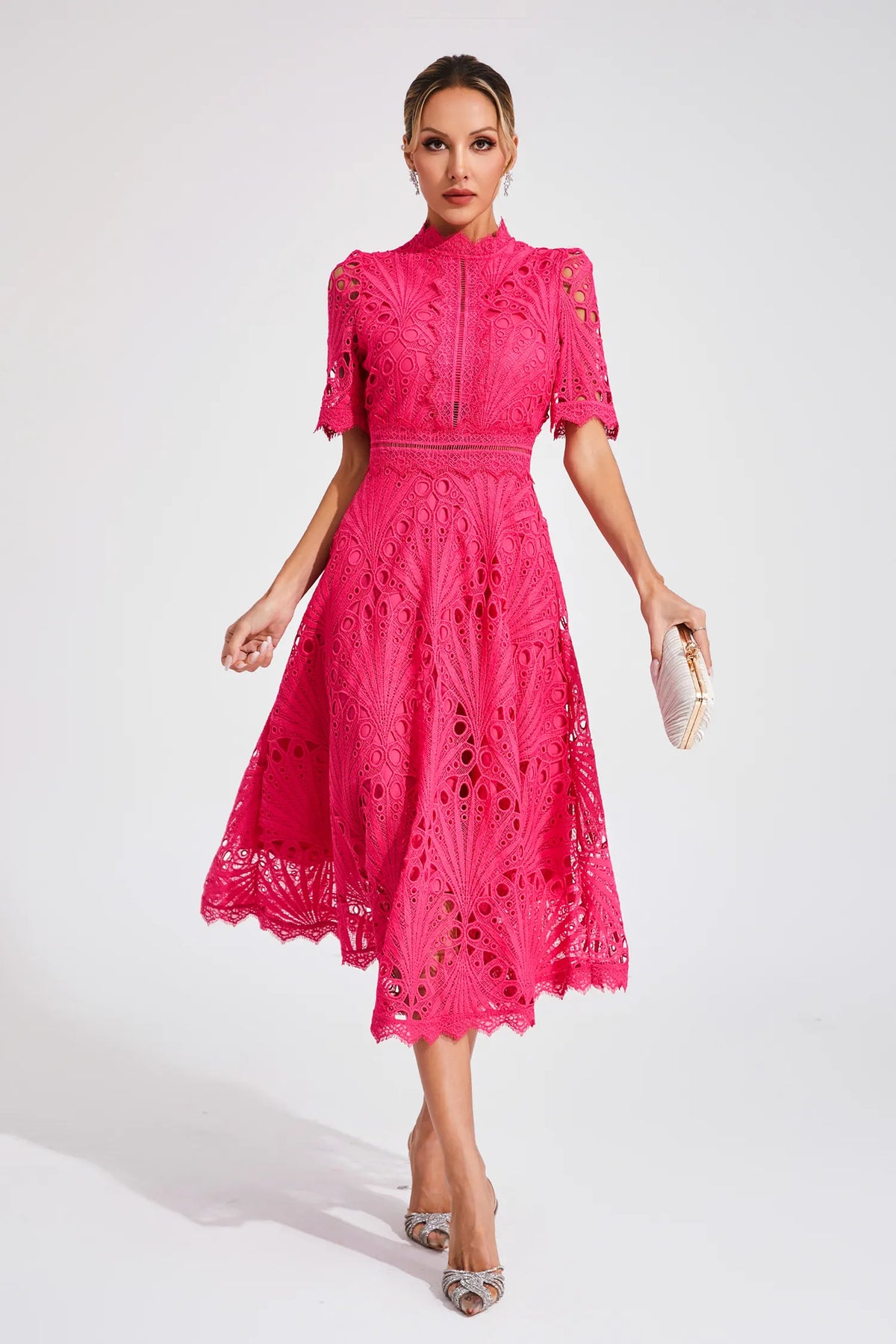 Hallie | Lace Midi Dress - View 6
