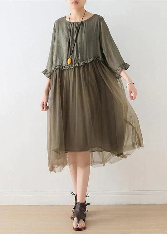 2022 Blue Tulle Maxi dresses patchwork chiffon Summer Dresses - View 7