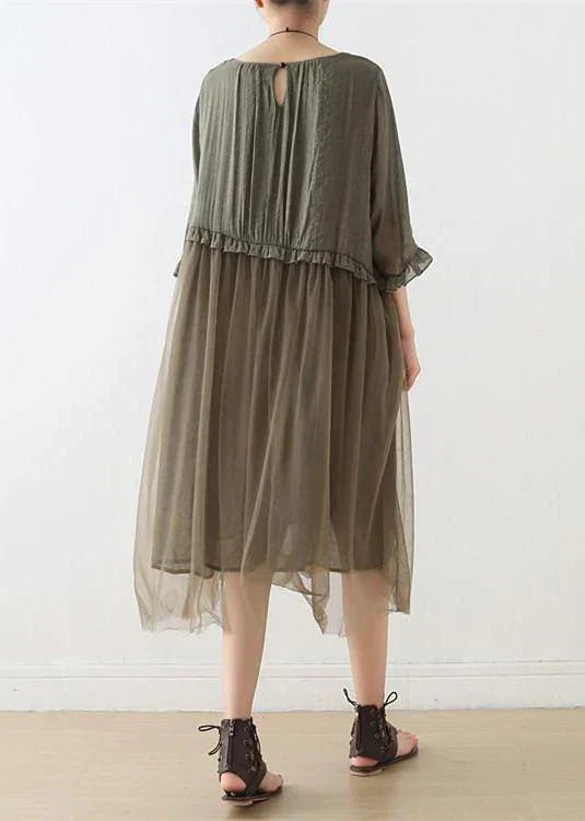 2022 Blue Tulle Maxi dresses patchwork chiffon Summer Dresses - View 9