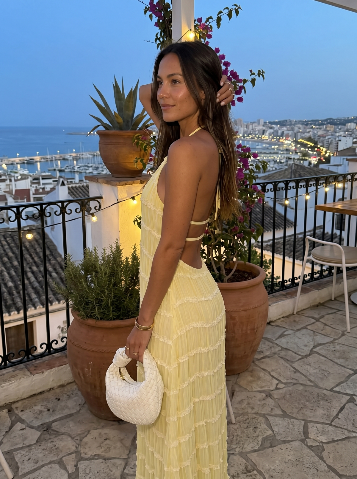 Textured Halter Neck Sleeveless Column Maxi Dress 16