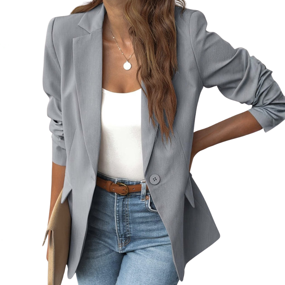 Notch Lapel Single Button Blazer 3