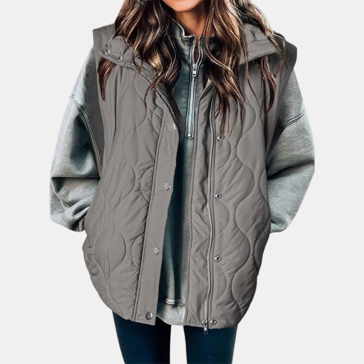 Hooded Zip Front Quilted Puffer Vest 7