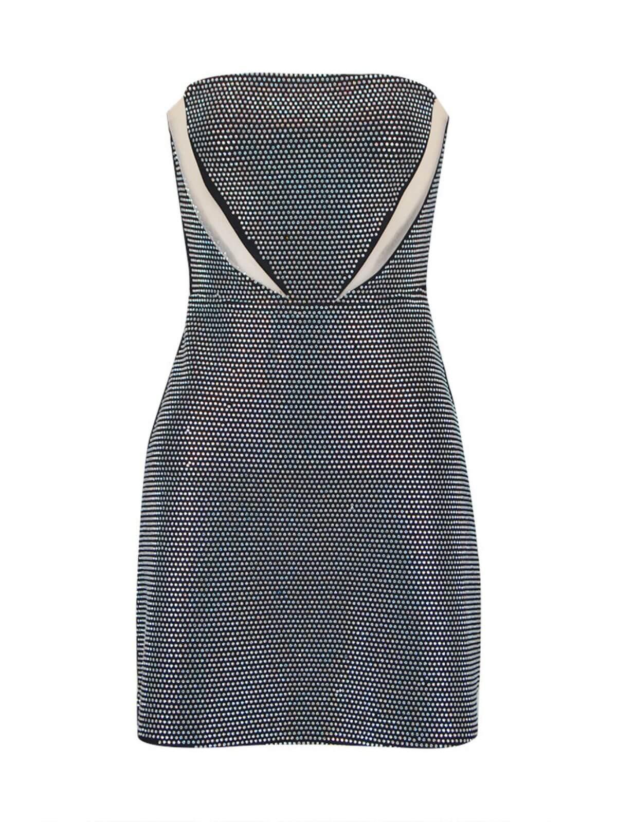 Griselda Strapless Rhinestone Bandage Dress - View 7
