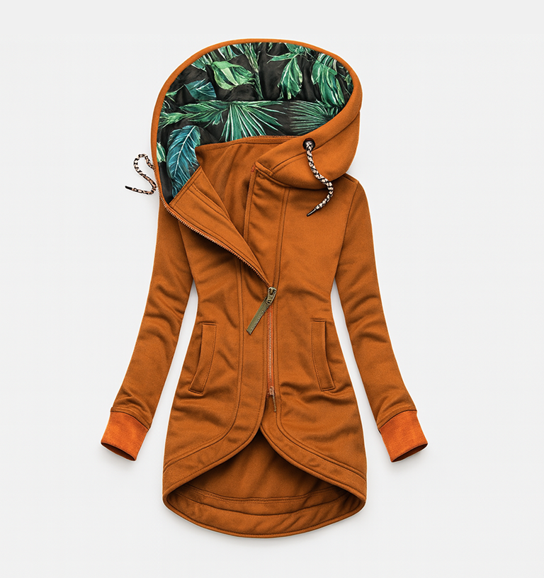 Hooded Asymmetric Zip High Low Longline Fleece Jacket 4
