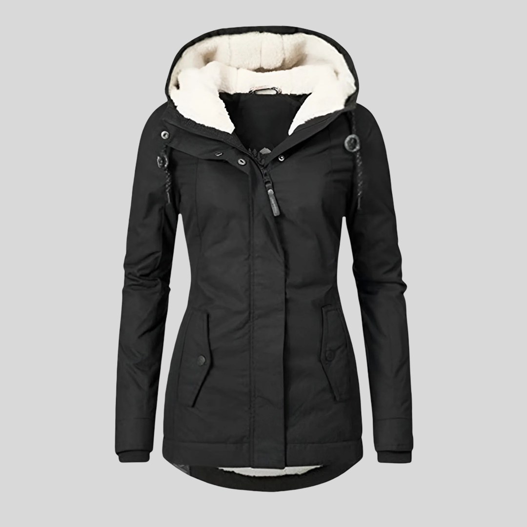 Hooded Sherpa Lined Zip Front Parka Jacket 8