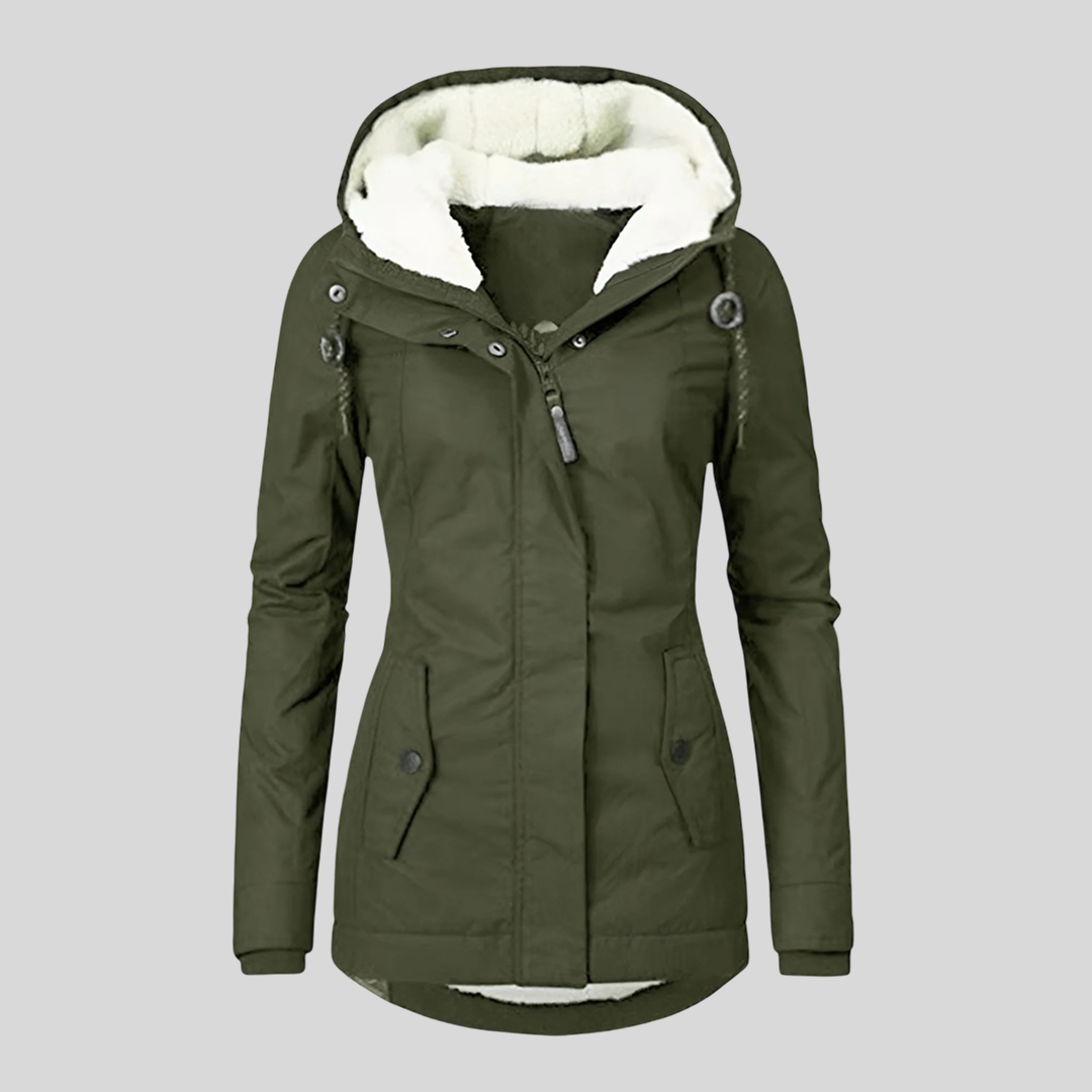 Hooded Sherpa Lined Zip Front Parka Jacket 10