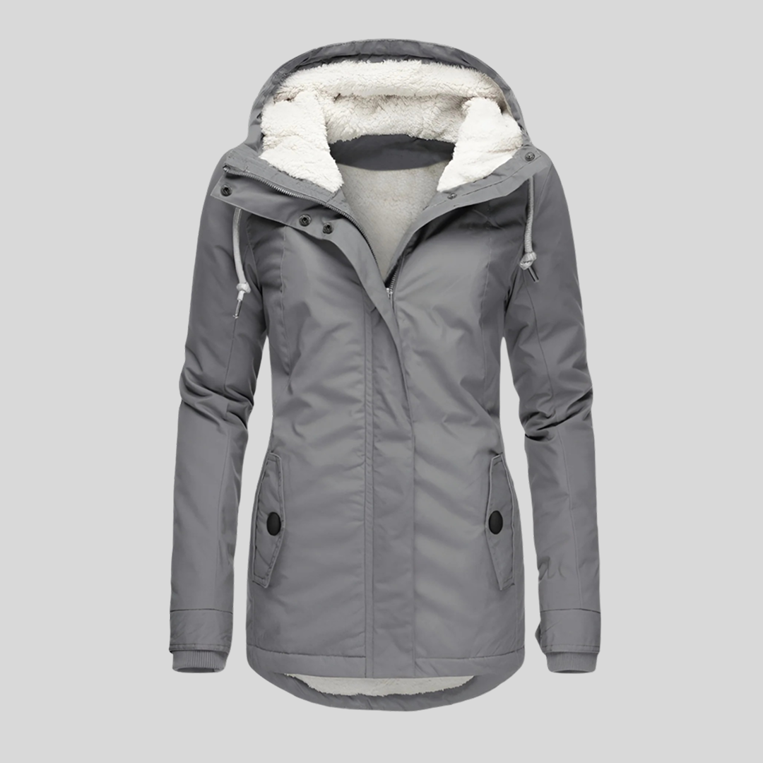 Hooded Sherpa Lined Zip Front Parka Jacket 9