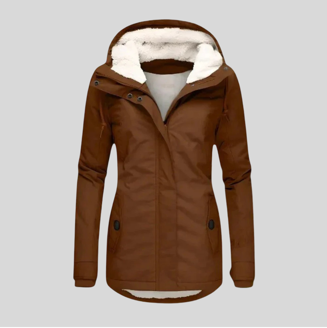 Hooded Sherpa Lined Zip Front Parka Jacket 11